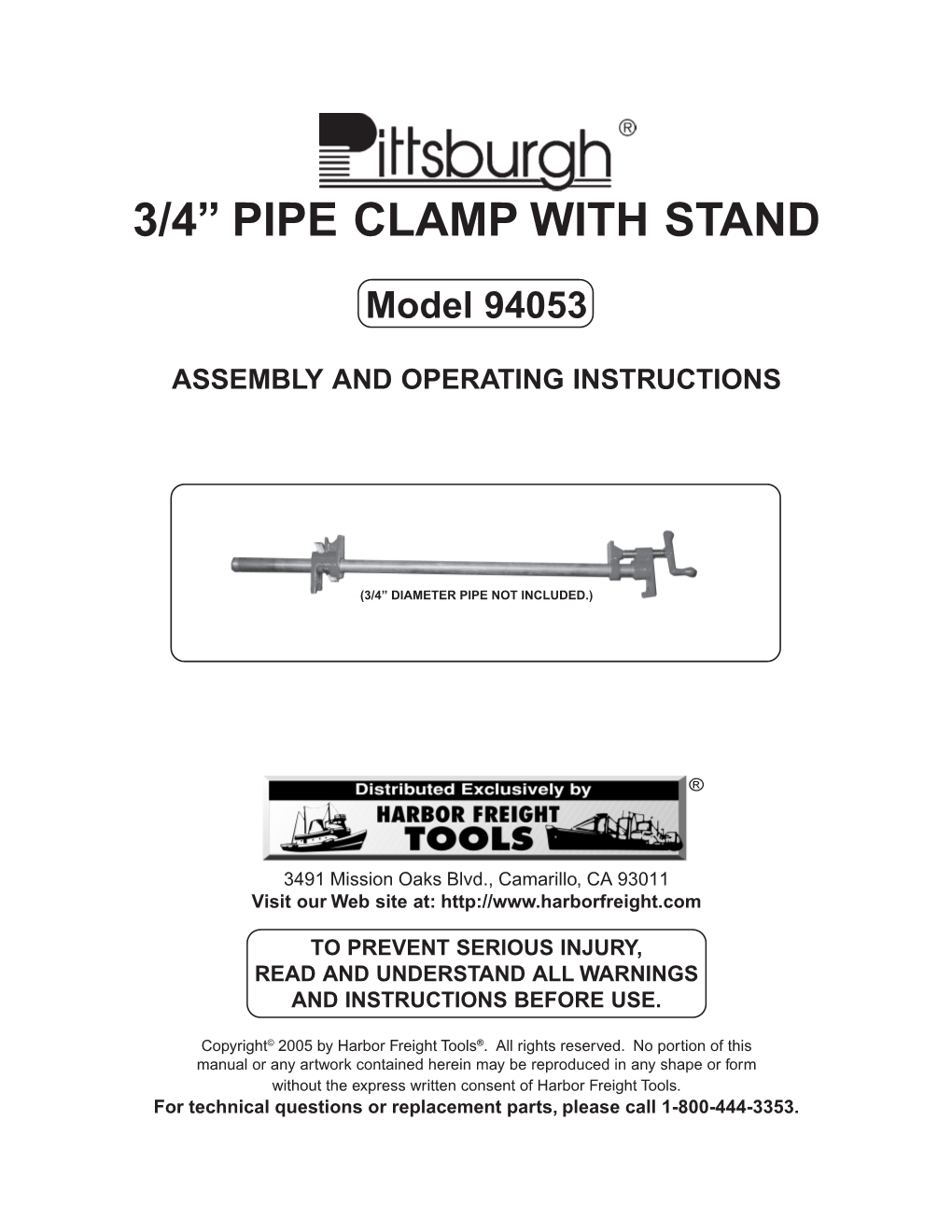 94053 Pipe Clamp with Stand