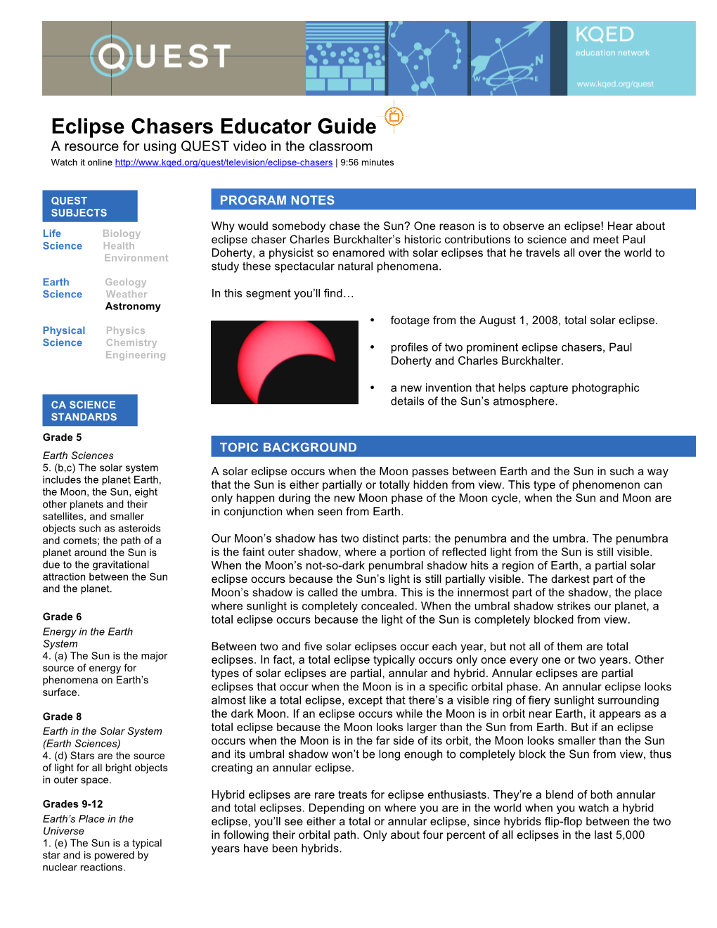 Eclipse Chasers Educator Guide