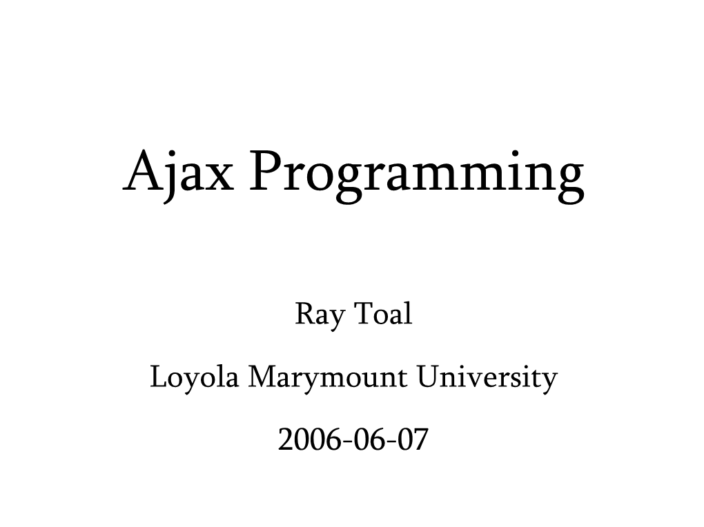 Ajax Programming