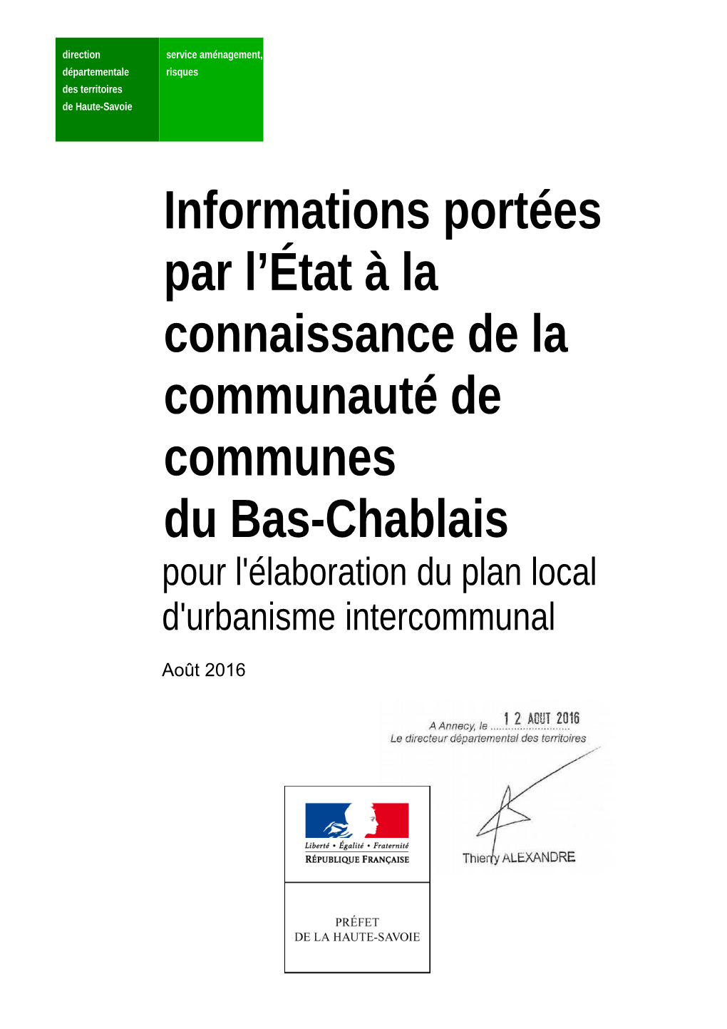 Informations Portées Par L'état À La Connaissance De La Communauté