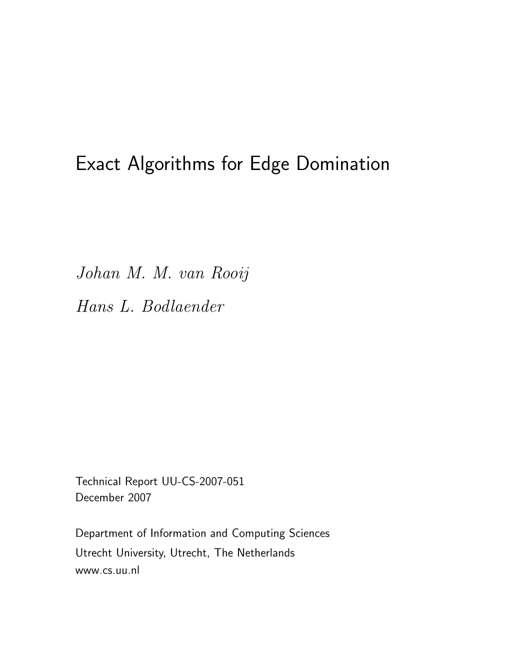 Exact Algorithms for Edge Domination