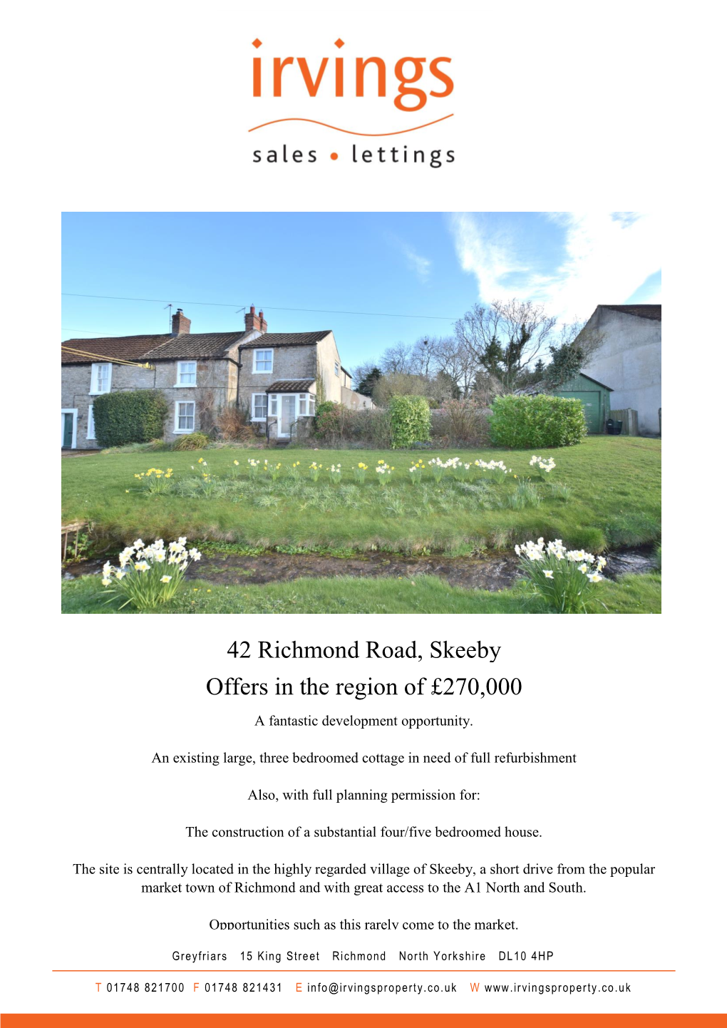 42 Richmond Road, Skeeby Offers in the Region of £270,000