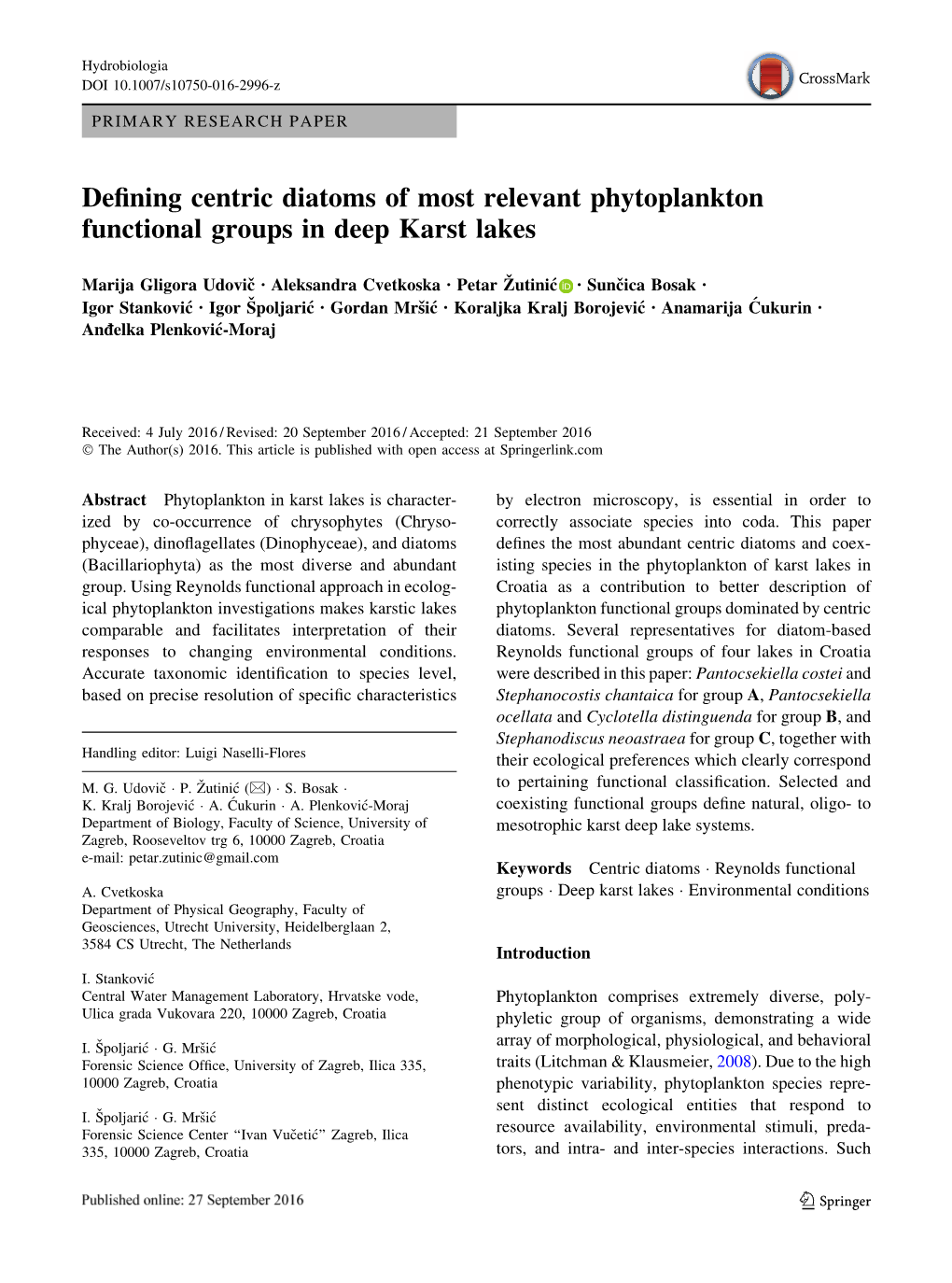 Defining Centric Diatoms of Most Relevant Phytoplankton Functional