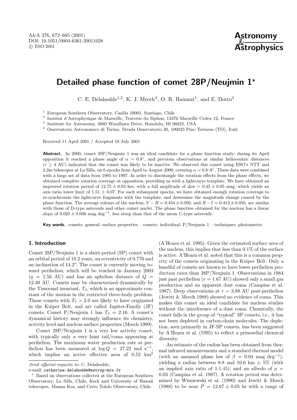 Astronomy & Astrophysics Detailed Phase