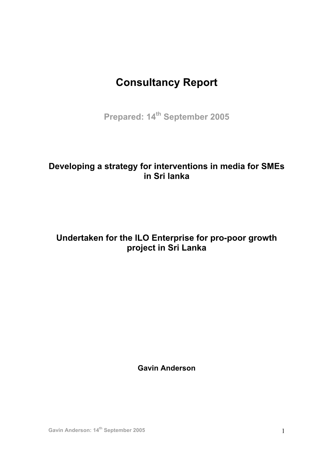 Developing a Strategy for Interventions in Media for Smes in Sri Lanka