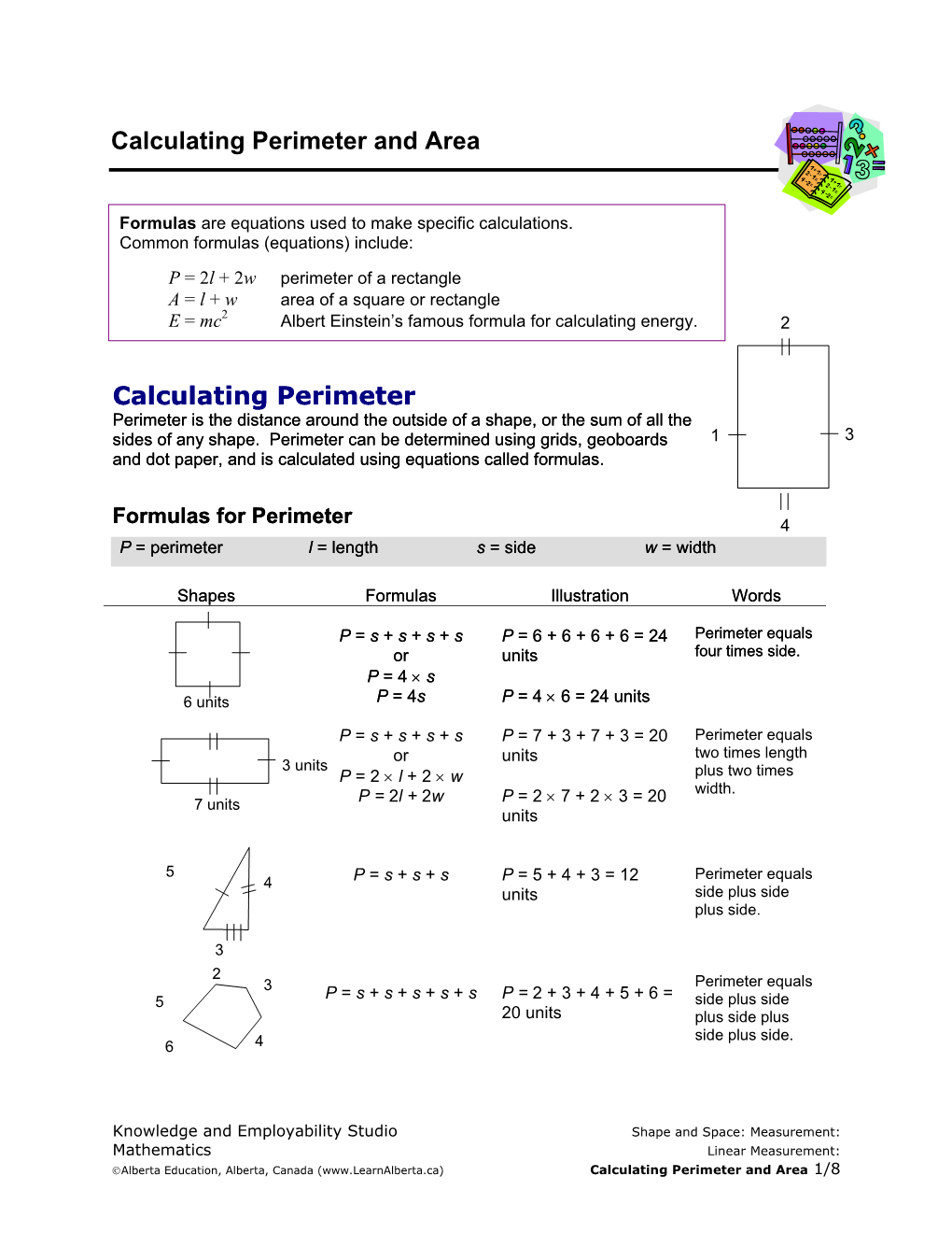 Calculating Perimeter and Area