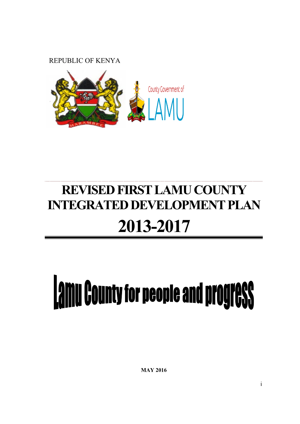 Revised First Lamu County Integrated Development Plan