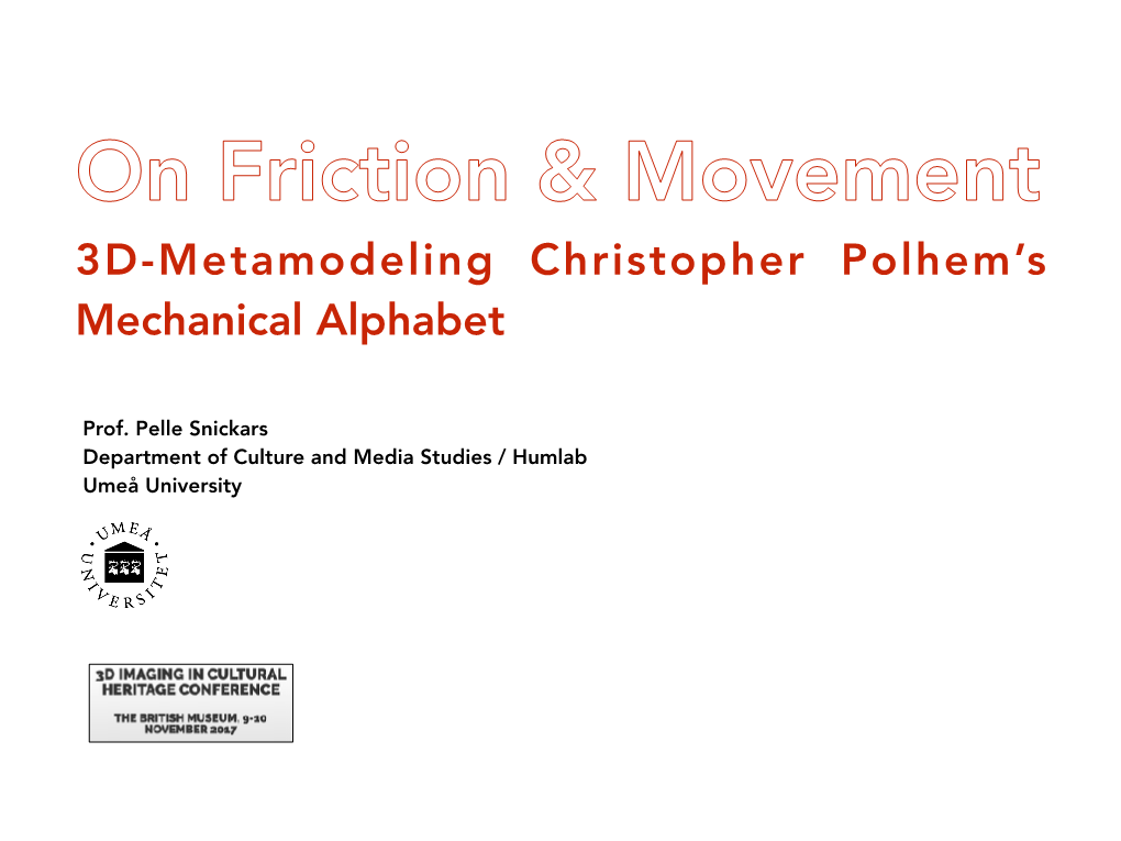 3D-Metamodeling Christopher Polhem's Mechanical Alphabet