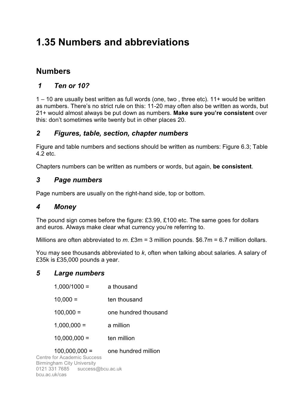 1.35 Numbers & Abbreviations