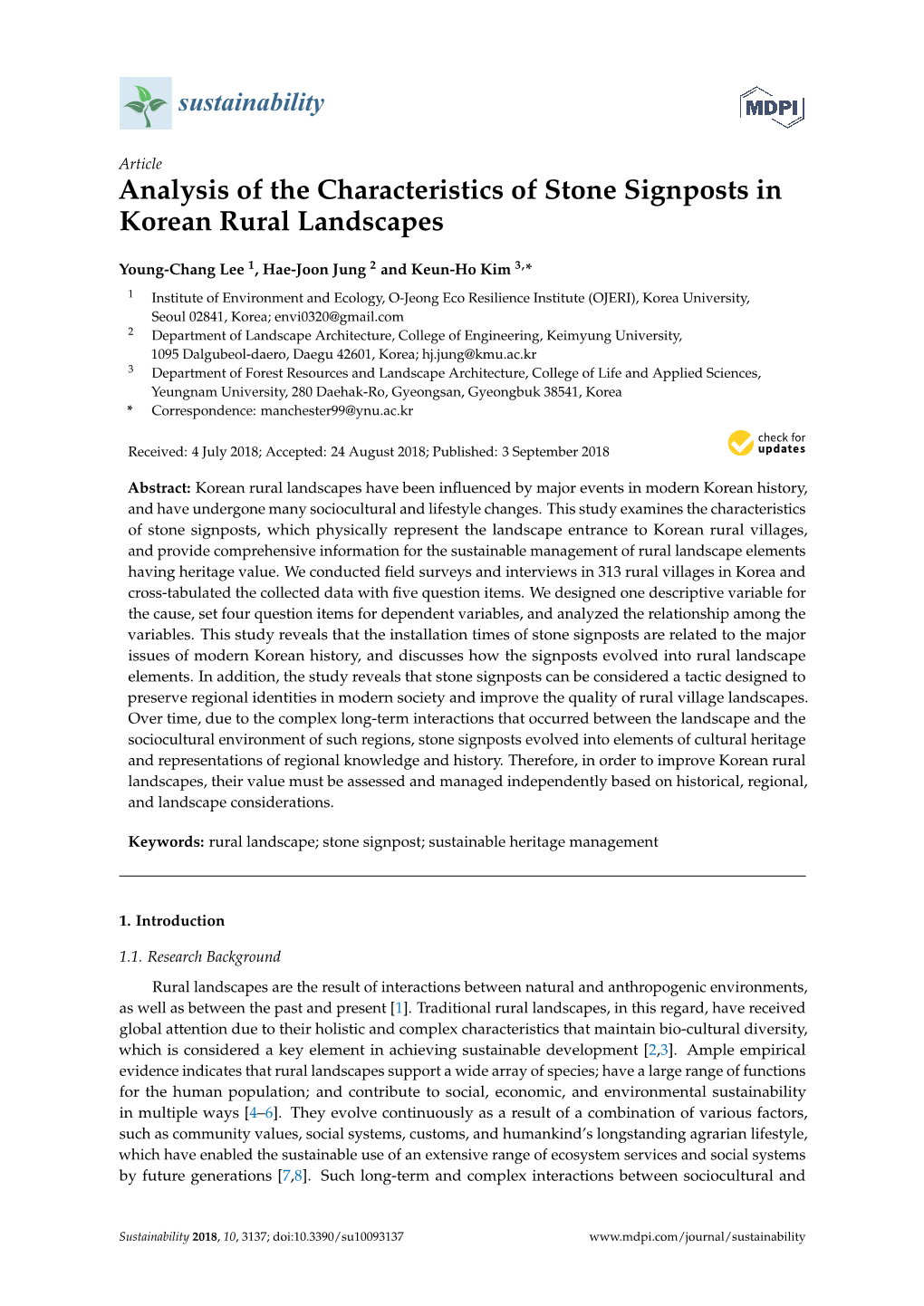 Analysis of the Characteristics of Stone Signposts in Korean Rural Landscapes