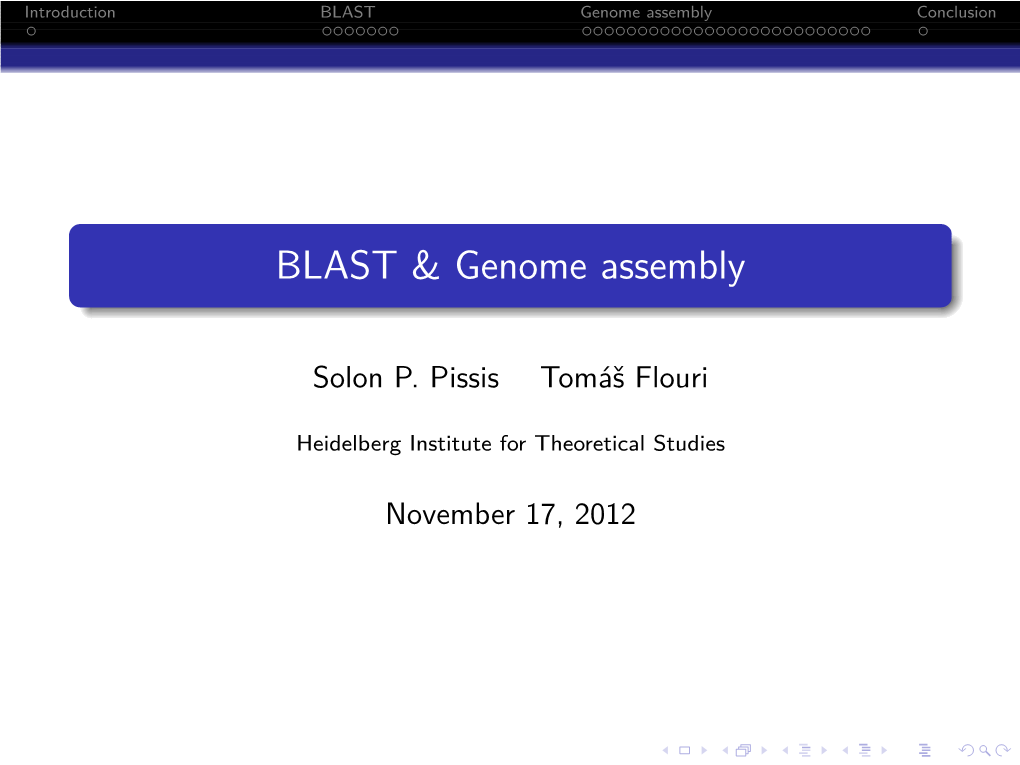 BLAST & Genome Assembly