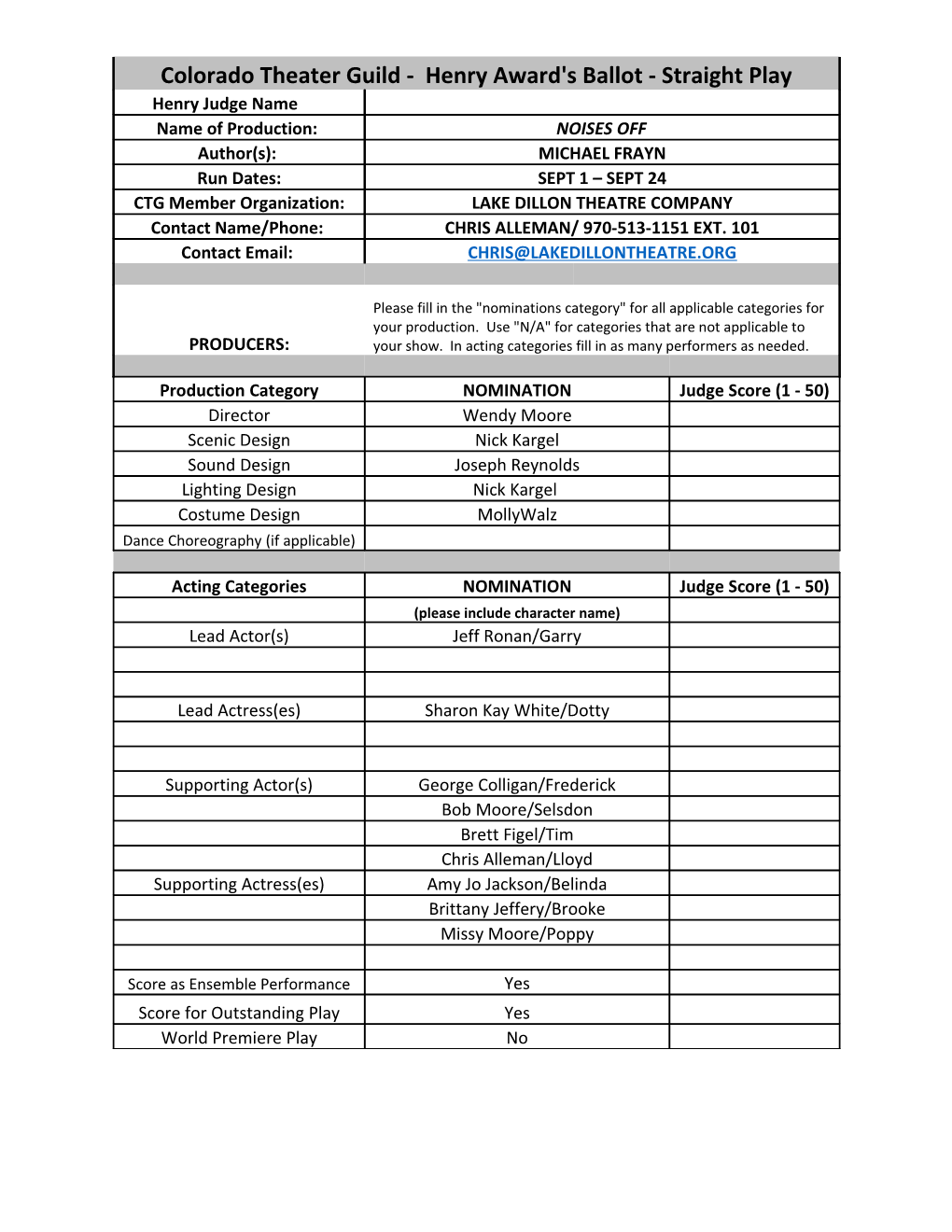 Colorado Theater Guild - Henry Award's Ballot - Straight Play s7