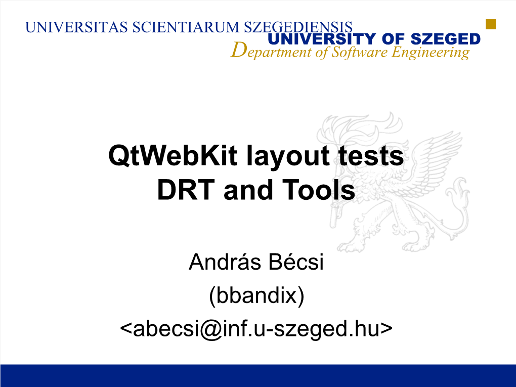 Qtwebkit Layout Tests DRT and Tools