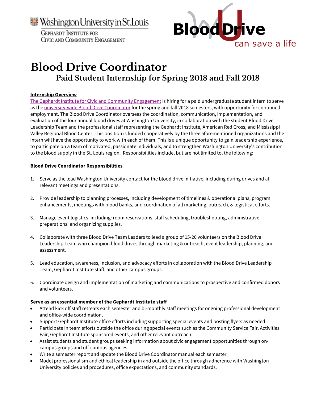 Blood Drive Team Leader