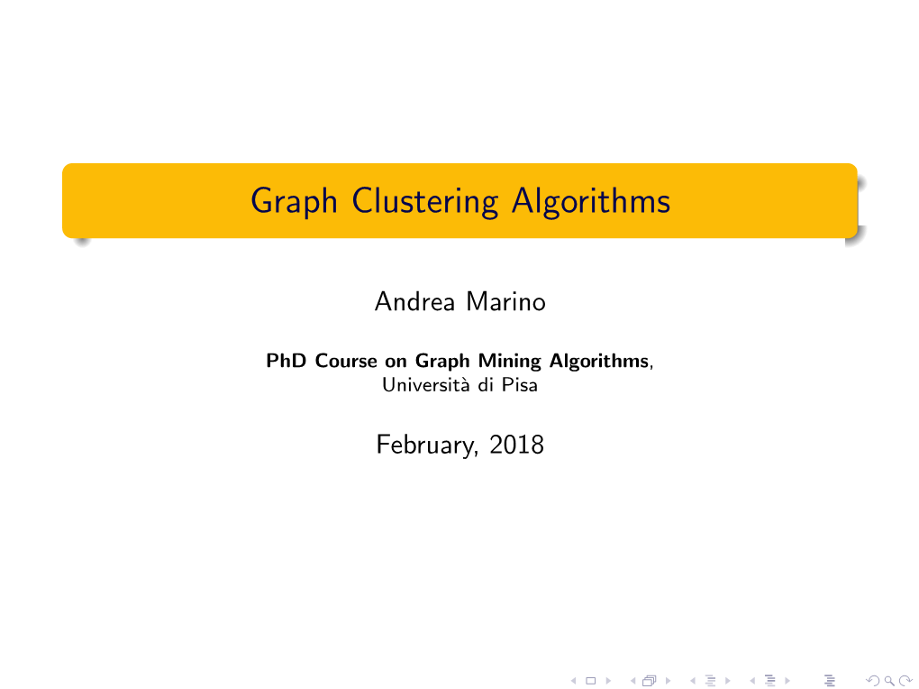 Graph Clustering Algorithms