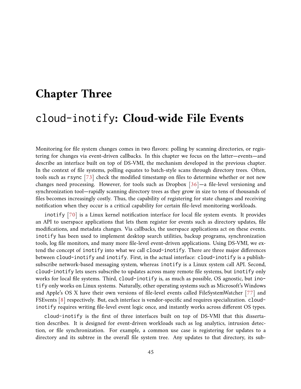 Chapter Three Cloud-Inotify: Cloud-Wide File Events