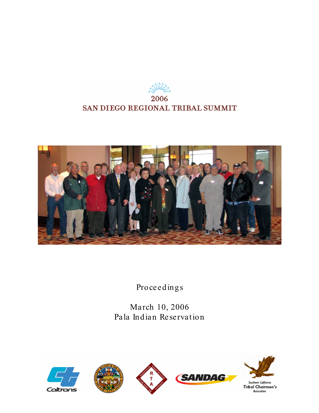 2006 Tribal Summit Proceedings [PDF, 703