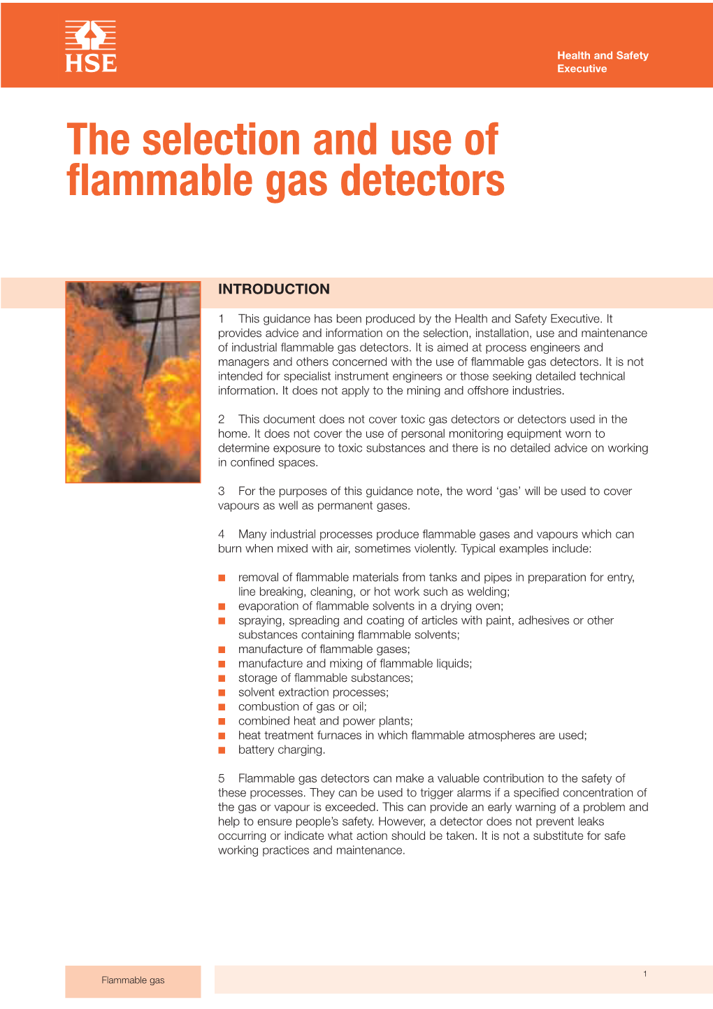 The Selection and Use of Flammable Gas Detectors