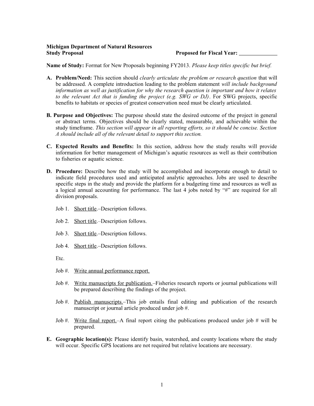 Name of Study: Evaluation of Michigan S Inland Trout Stocking and Developing Decision-Making