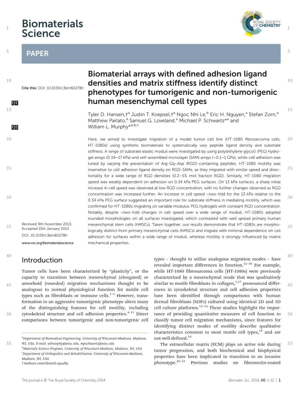 Biomaterials Science