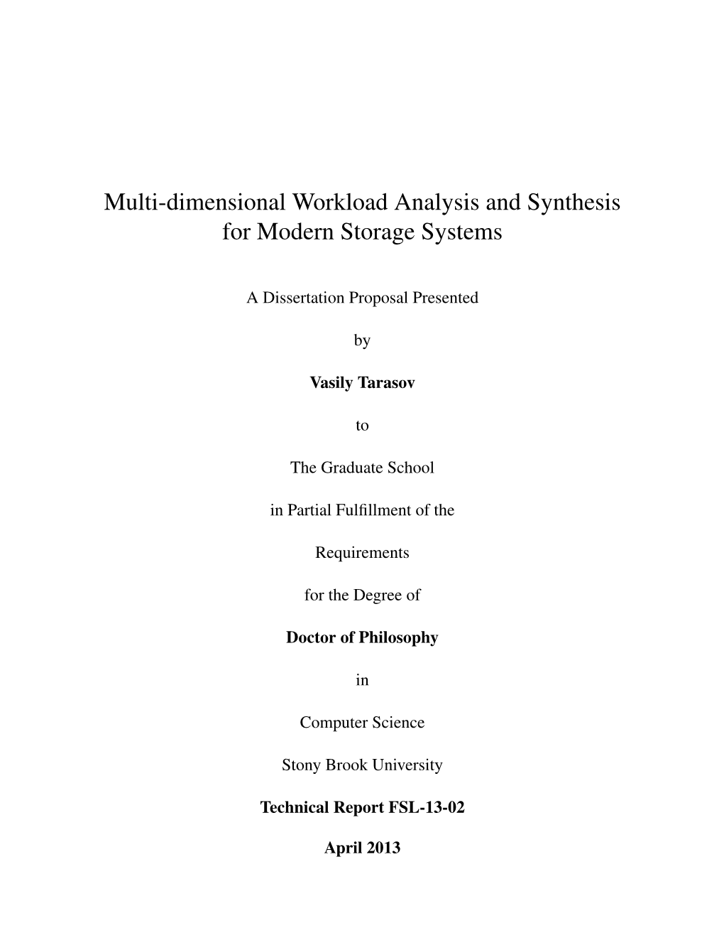 Multi-Dimensional Workload Analysis and Synthesis for Modern Storage Systems