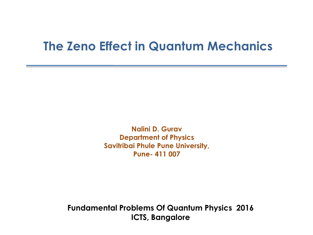 The Zeno Effect in Quantum Mechanics