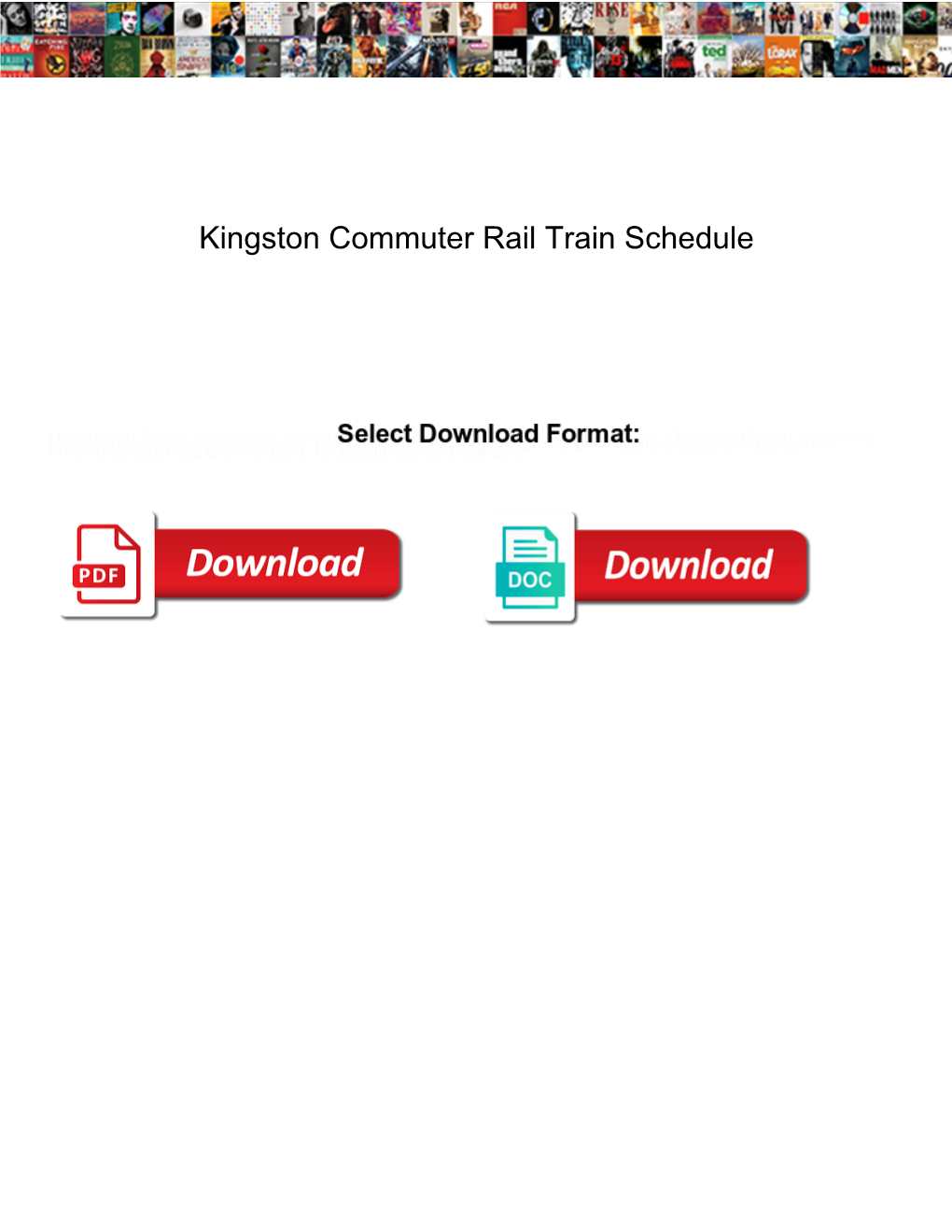 Kingston Commuter Rail Train Schedule