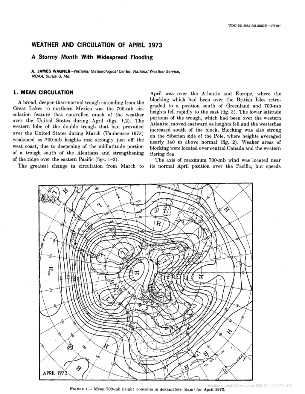 Weather and Circulation of April 1973