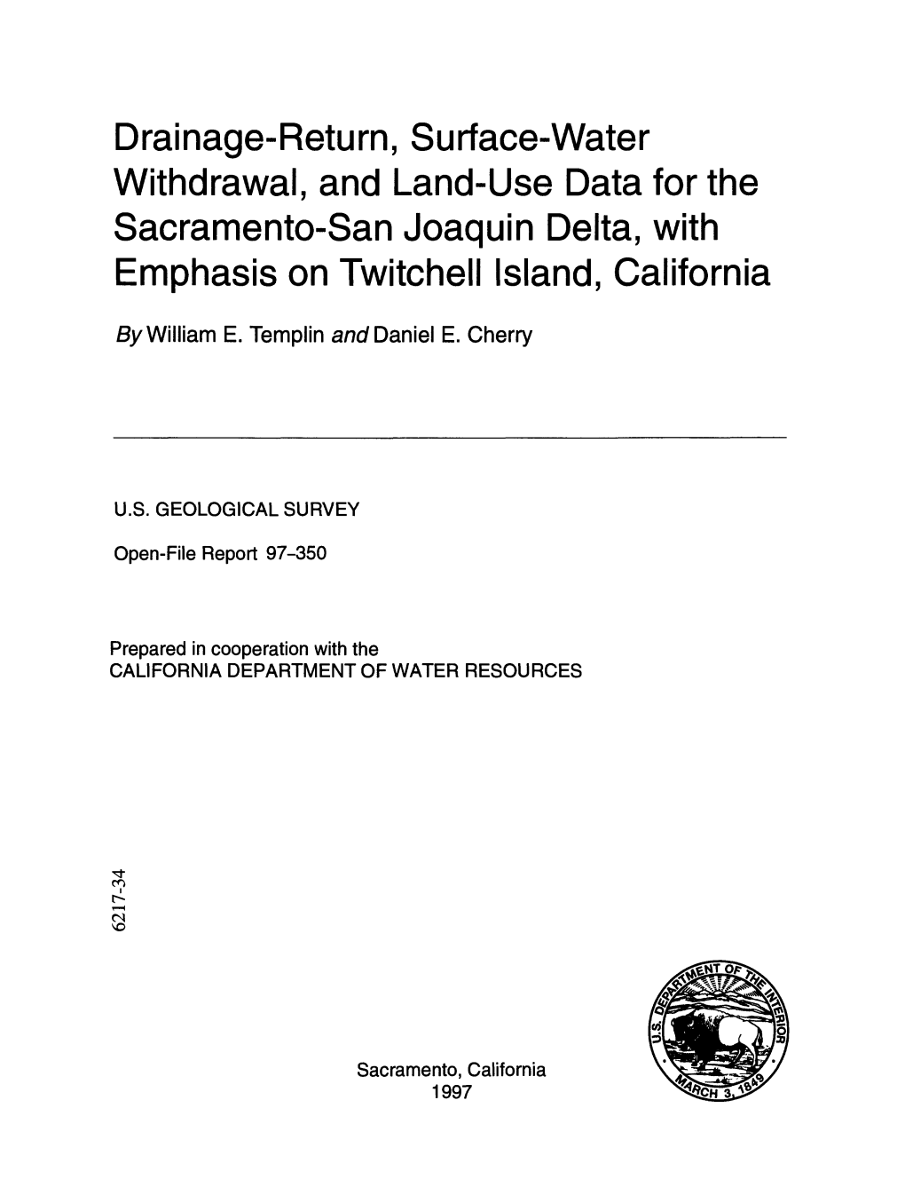 Drainage-Return, Surface-Water Withdrawal, and Land-Use Data for the Sacramento-San Joaquin Delta, with Emphasis on Twitchell Island, California