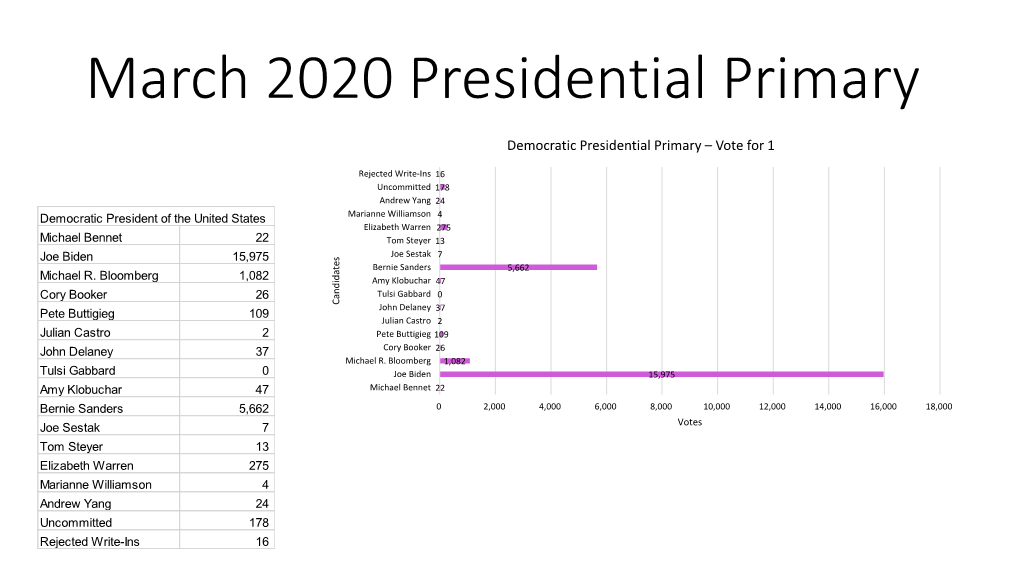 March 2020 Presidential Primary