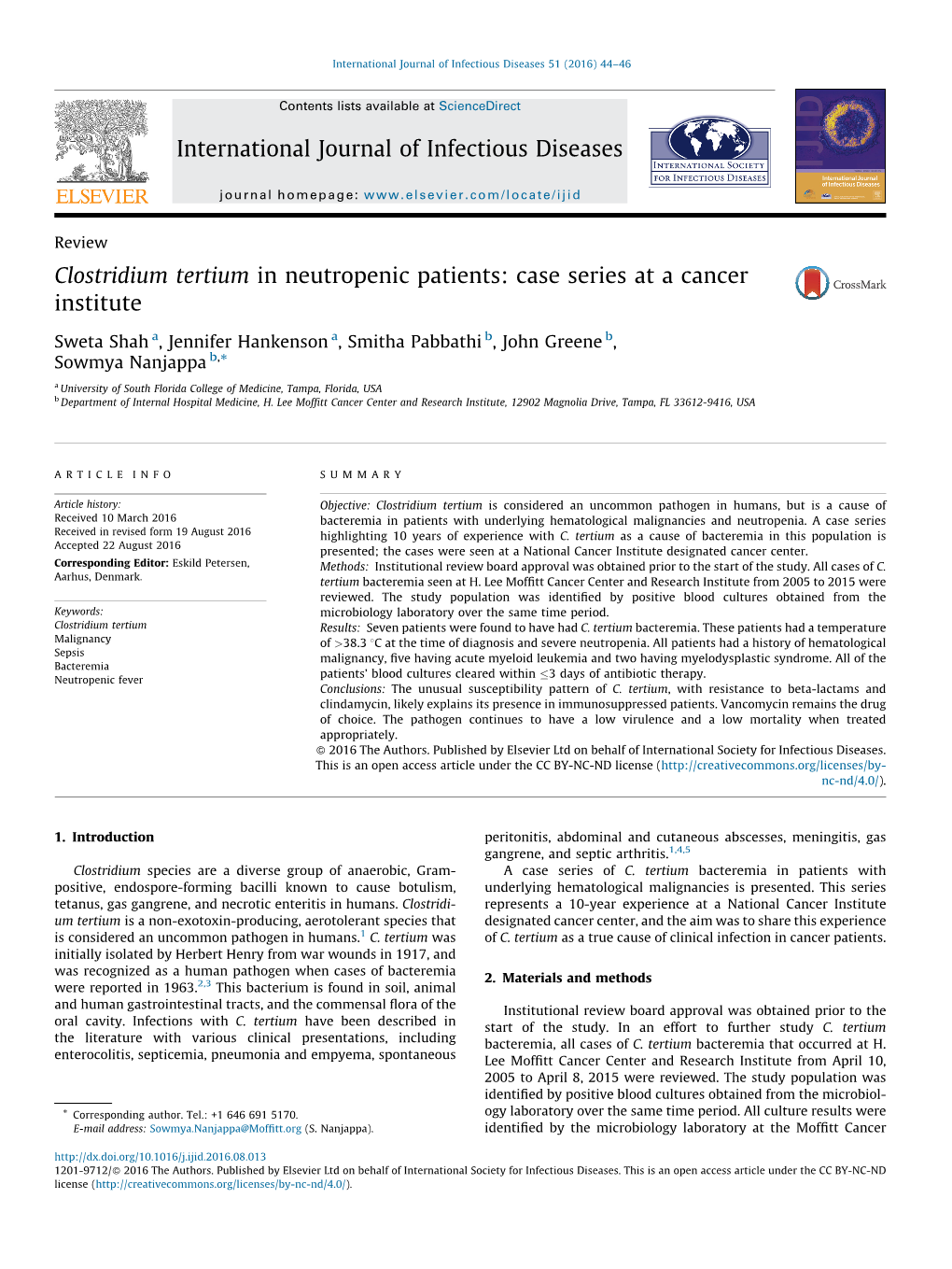 Clostridium Tertium in Neutropenic Patients: Case Series at a Cancer Institute