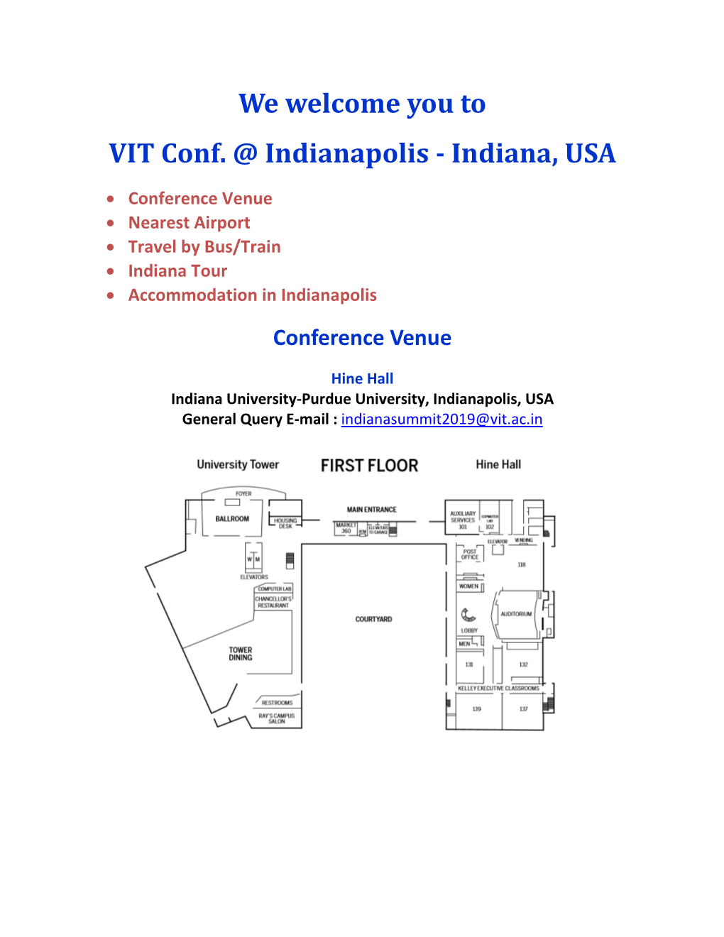 We Welcome You to VIT Conf. @ Indianapolis - Indiana, USA