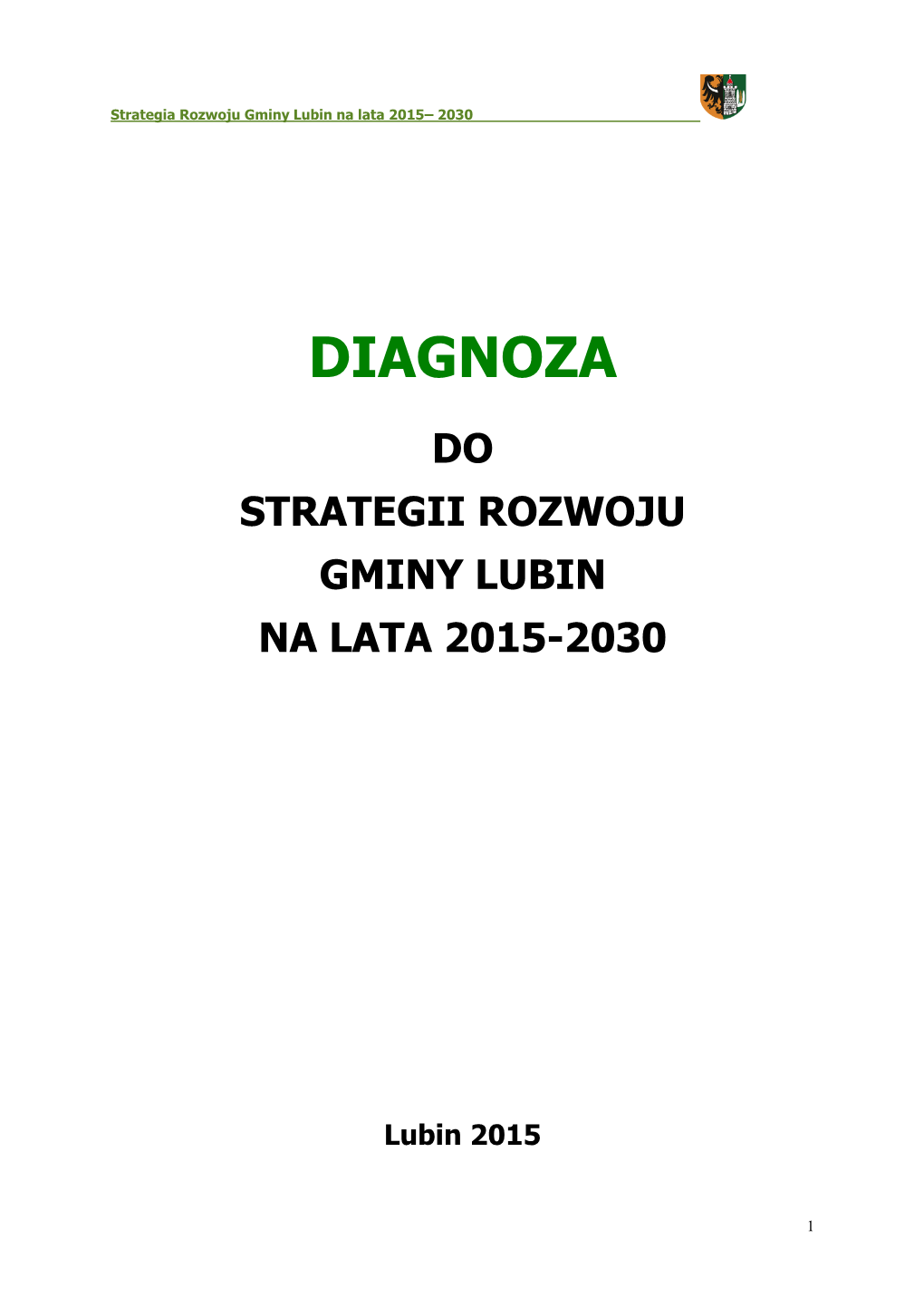 Strategia Rozwoju Gminy Lubin Na Lata 2015– 2030