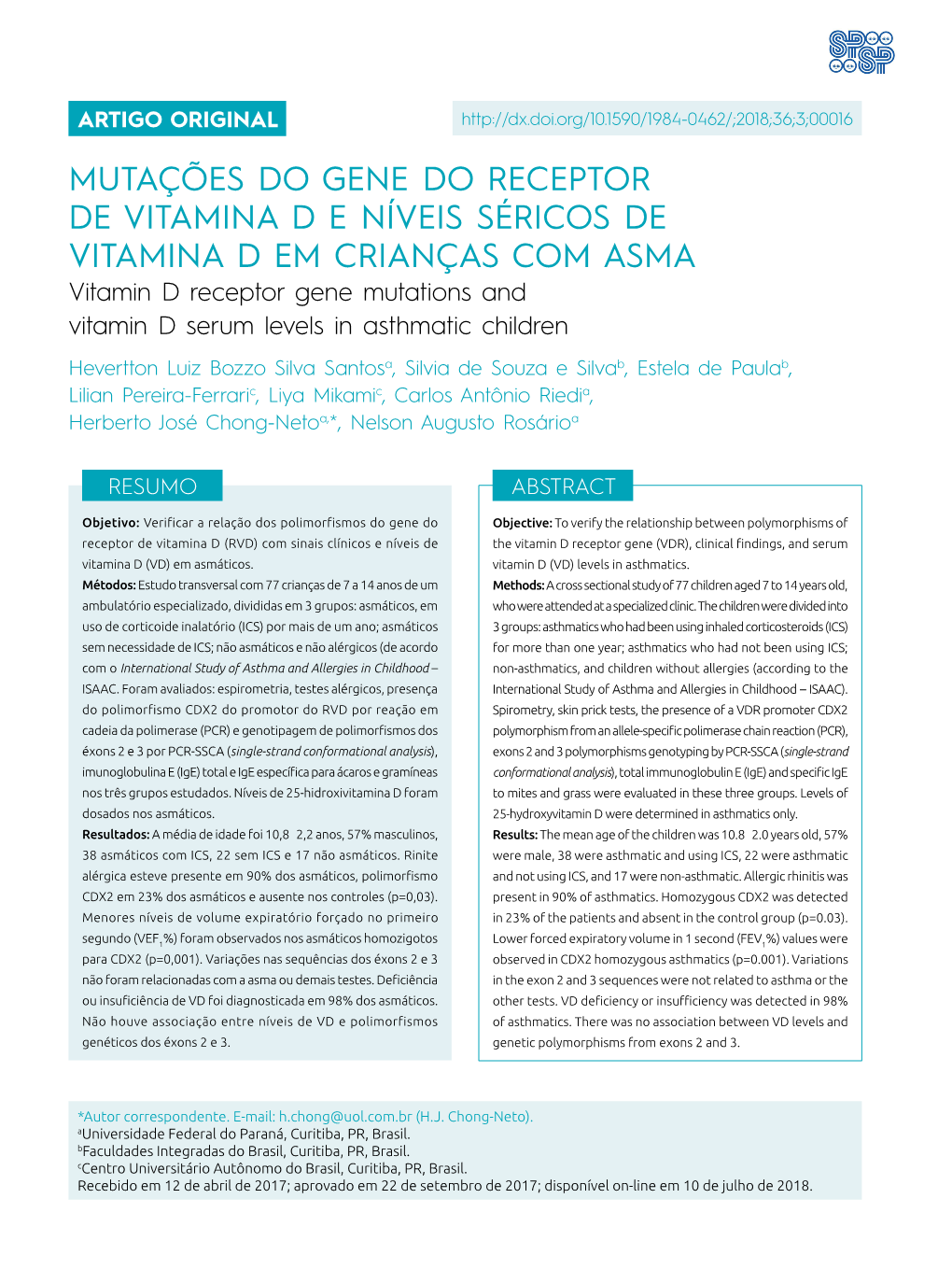 Vitamin D Receptor Gene Mutations and Vitamin D Serum Levels In