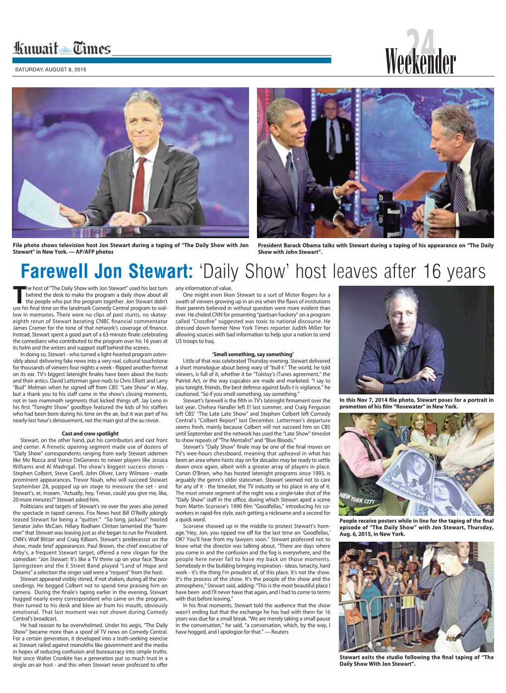 Farewell Jon Stewart: ‘Daily Show’ Host Leaves After 16 Years He Host of “The Daily Show with Jon Stewart” Used His Last Turn Any Information of Value