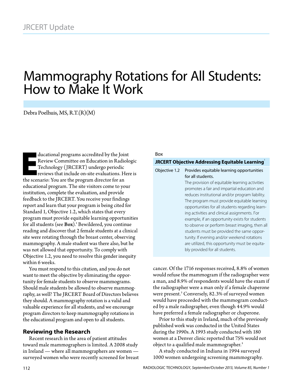 Mammography Rotations for All Students: How to Make It Work