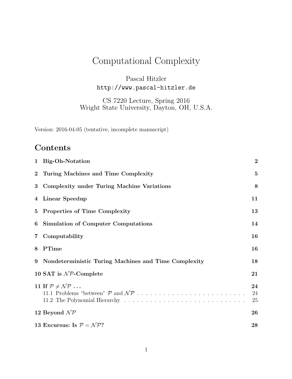 Computational Complexity