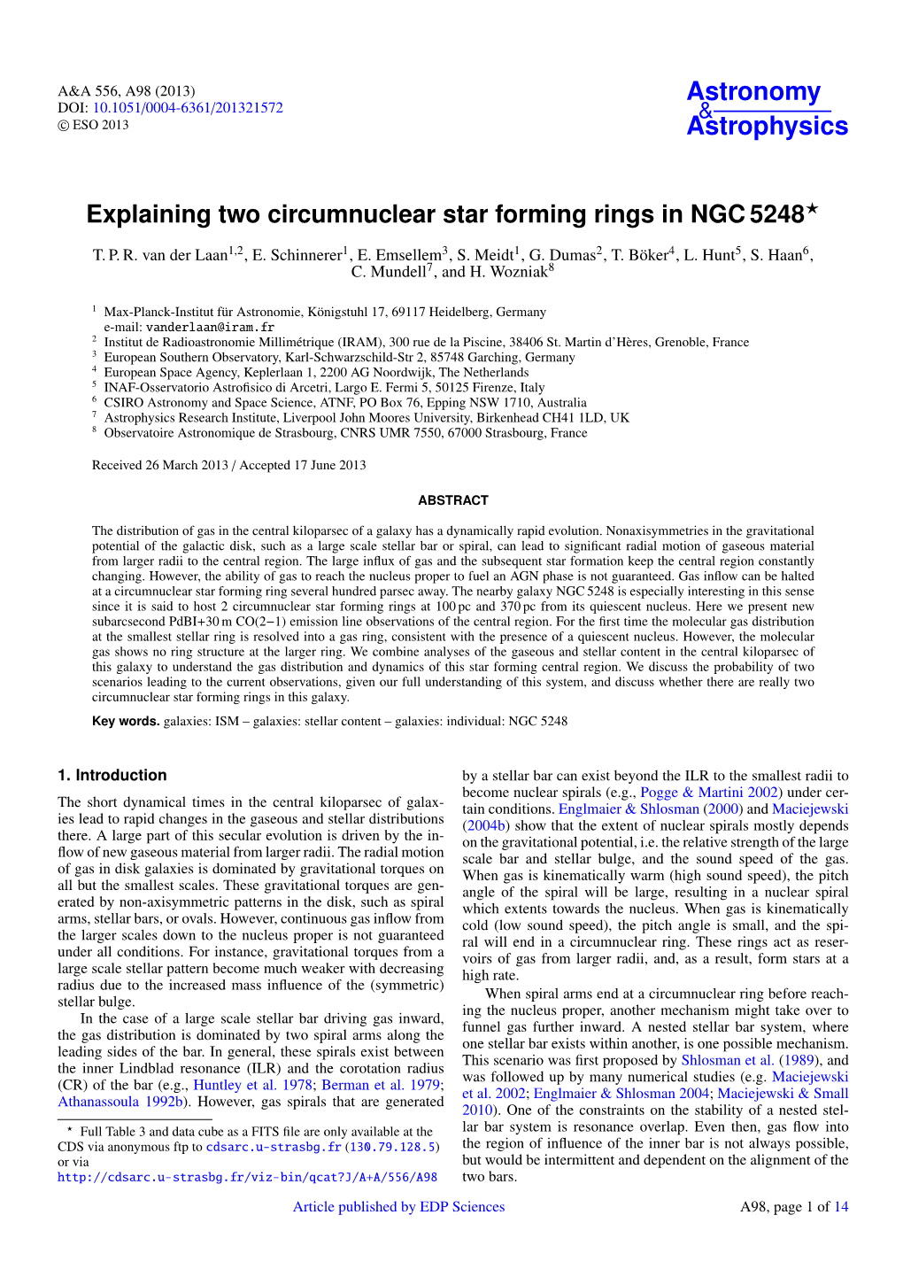 Explaining Two Circumnuclear Star Forming Rings in NGC 5248⋆