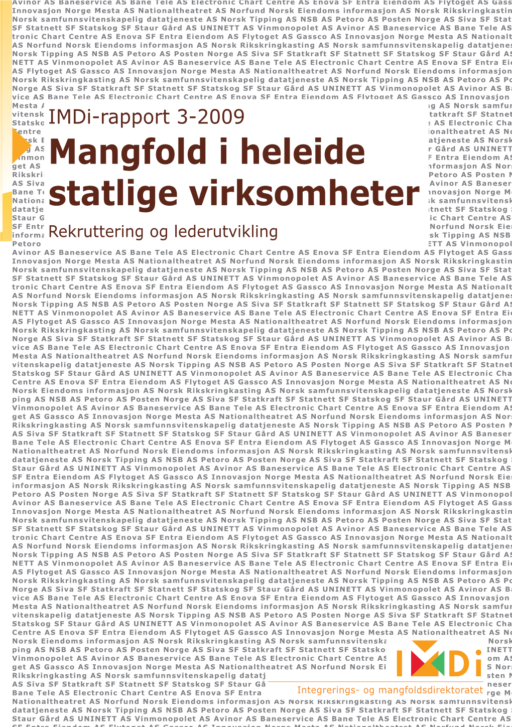 Mangfold I Heleide Statlige Virksomheter 2008