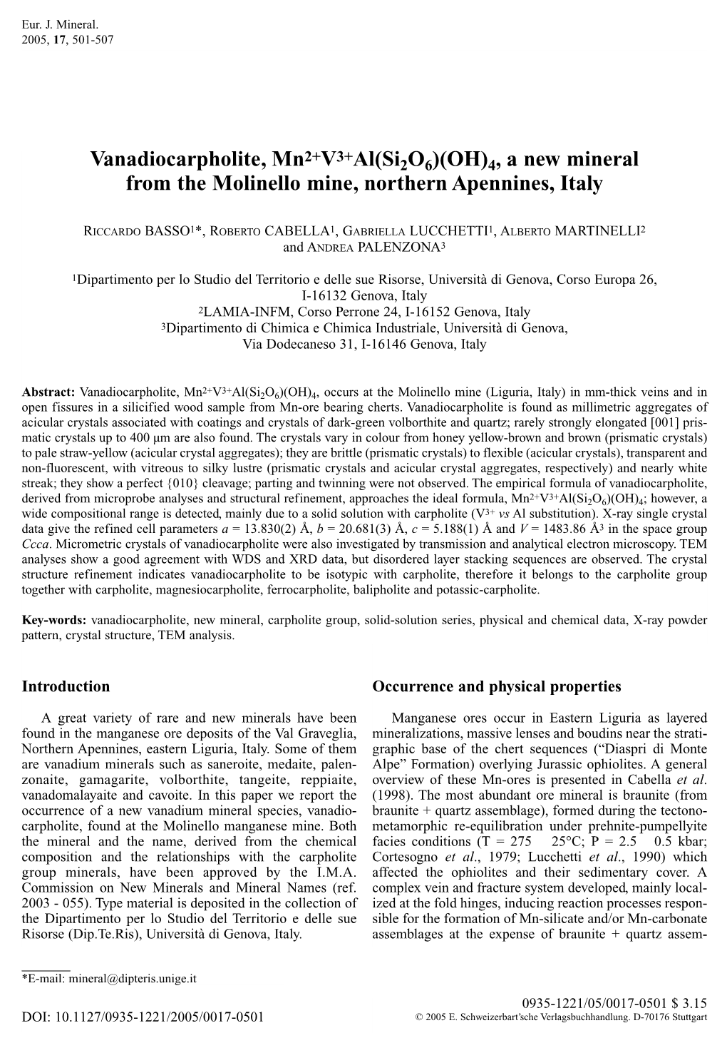 Vanadiocarpholite, Mn2+V3+Al(Si2o6)(OH)4, A