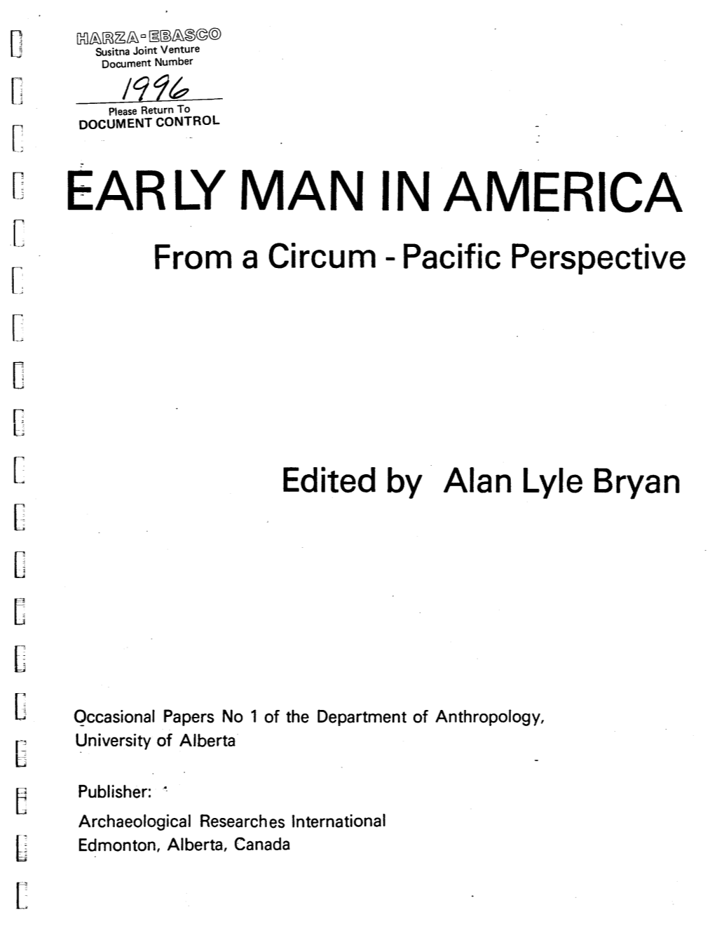 C C EARLY MAN in AMERICA