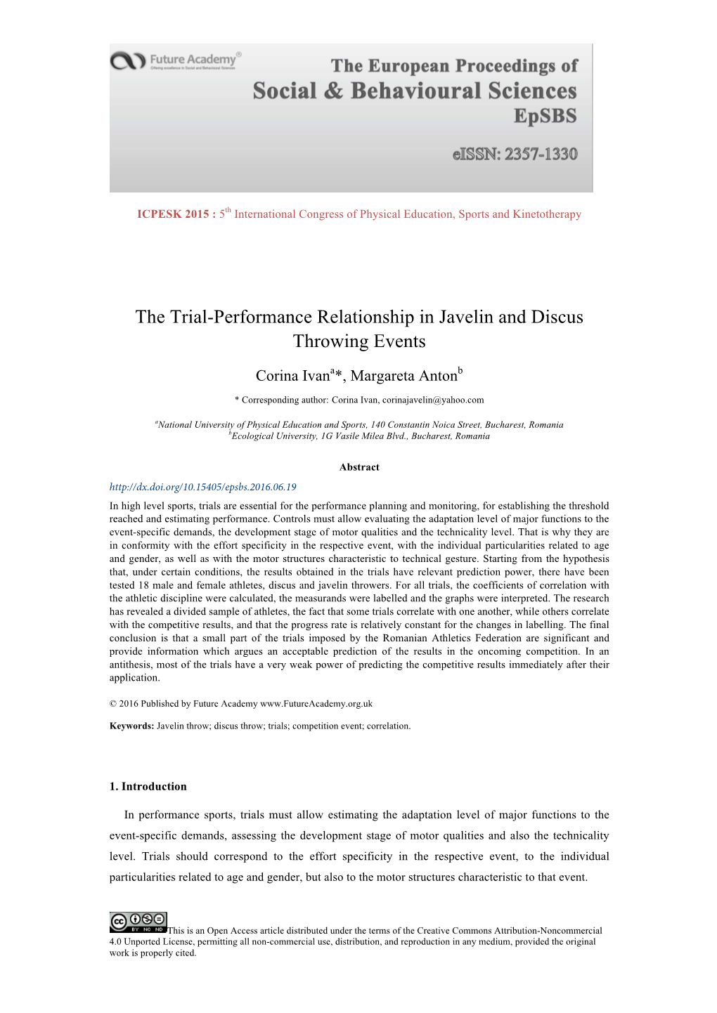The Trial-Performance Relationship in Javelin and Discus Throwing Events