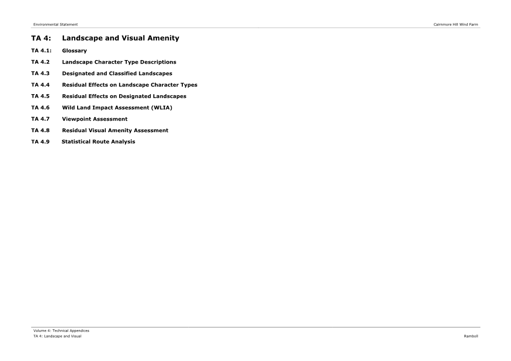 TA 4: Landscape and Visual Amenity