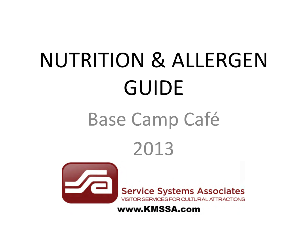 Nutrition & Allergen Guide