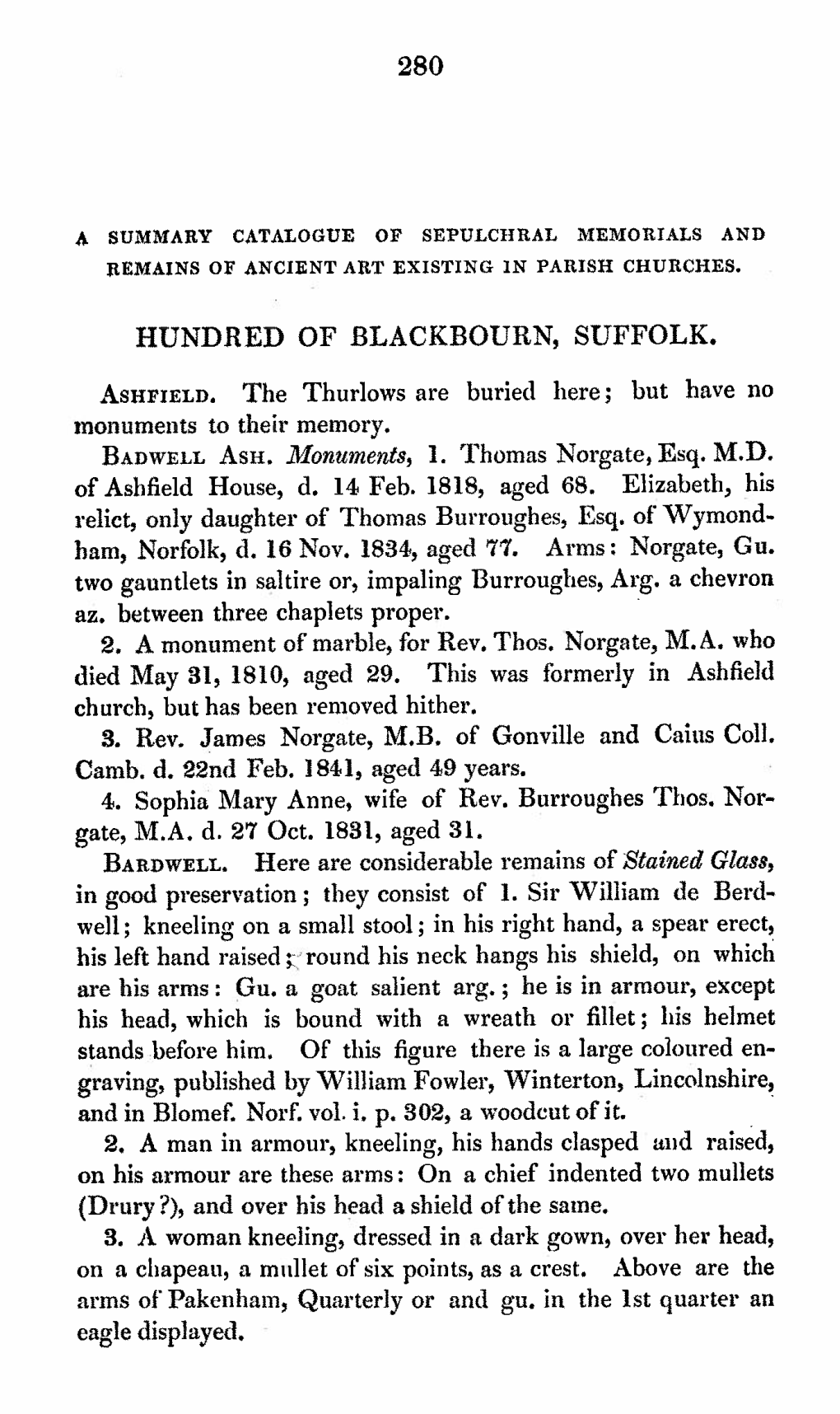 11. Summary Catalogue of Sepulchral Memorials and Remains of Ancient Art Existing in Parish Churches