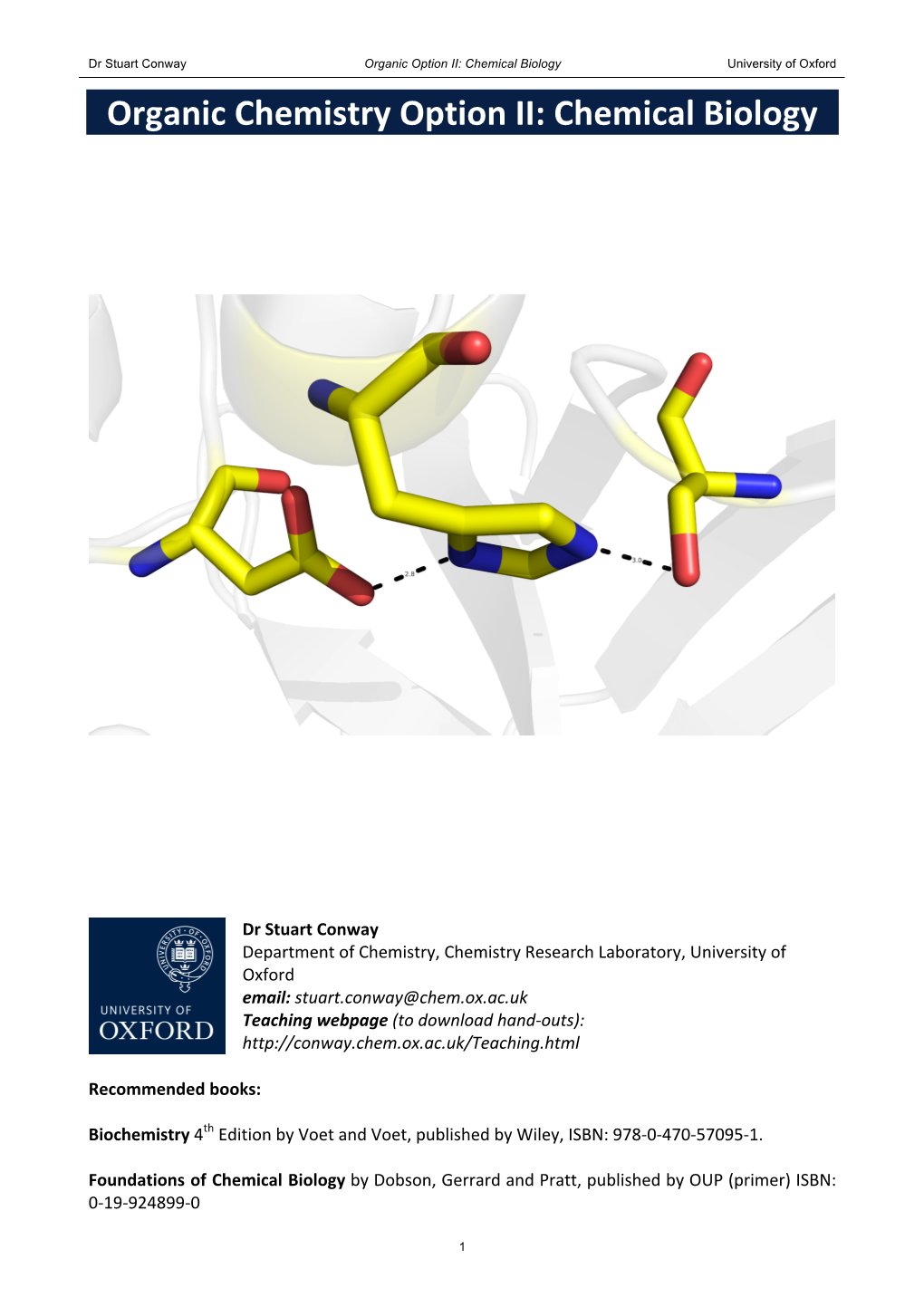 Organic Chemistry Option II: Chemical Biology