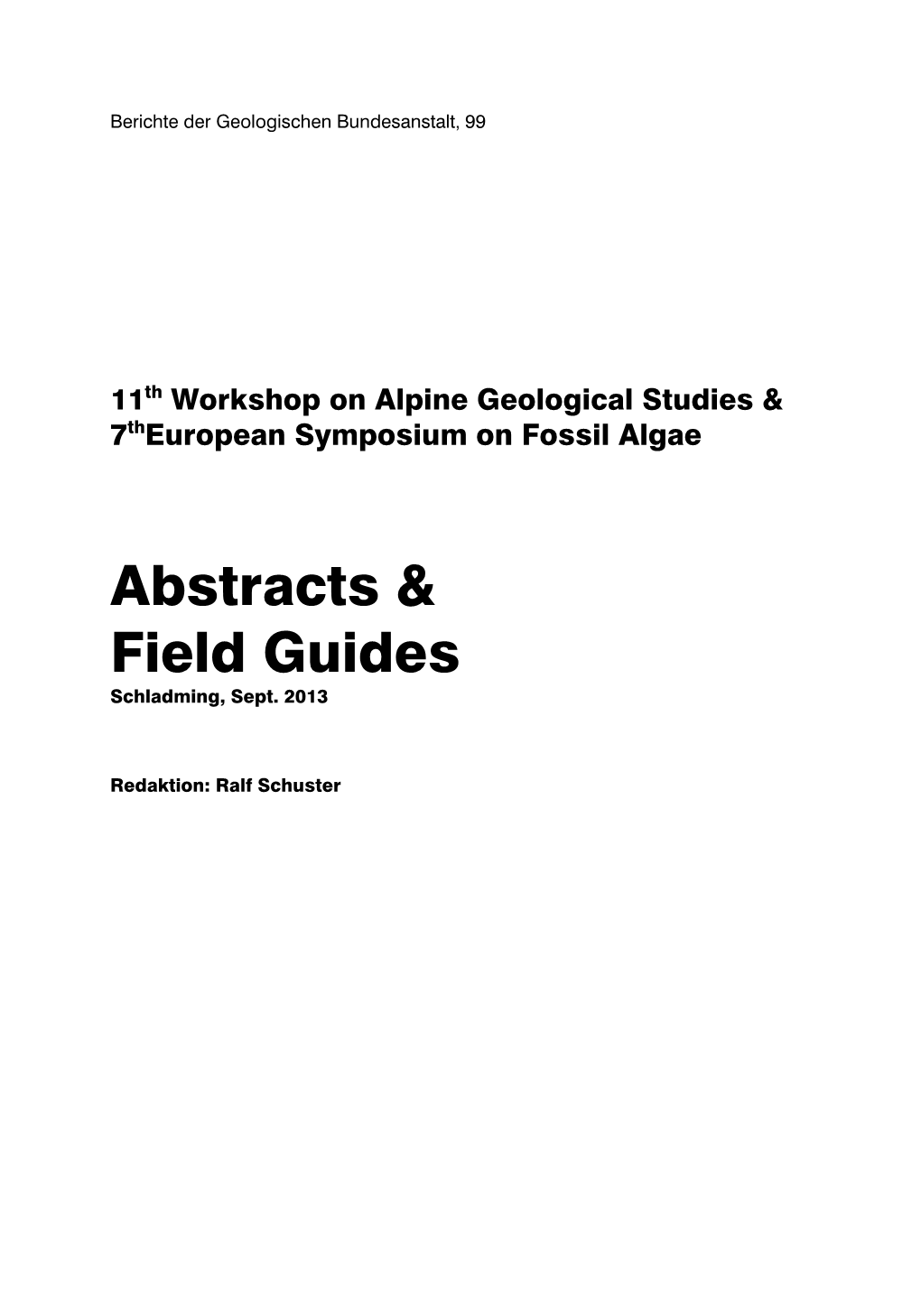 Abstracts & Field Guides