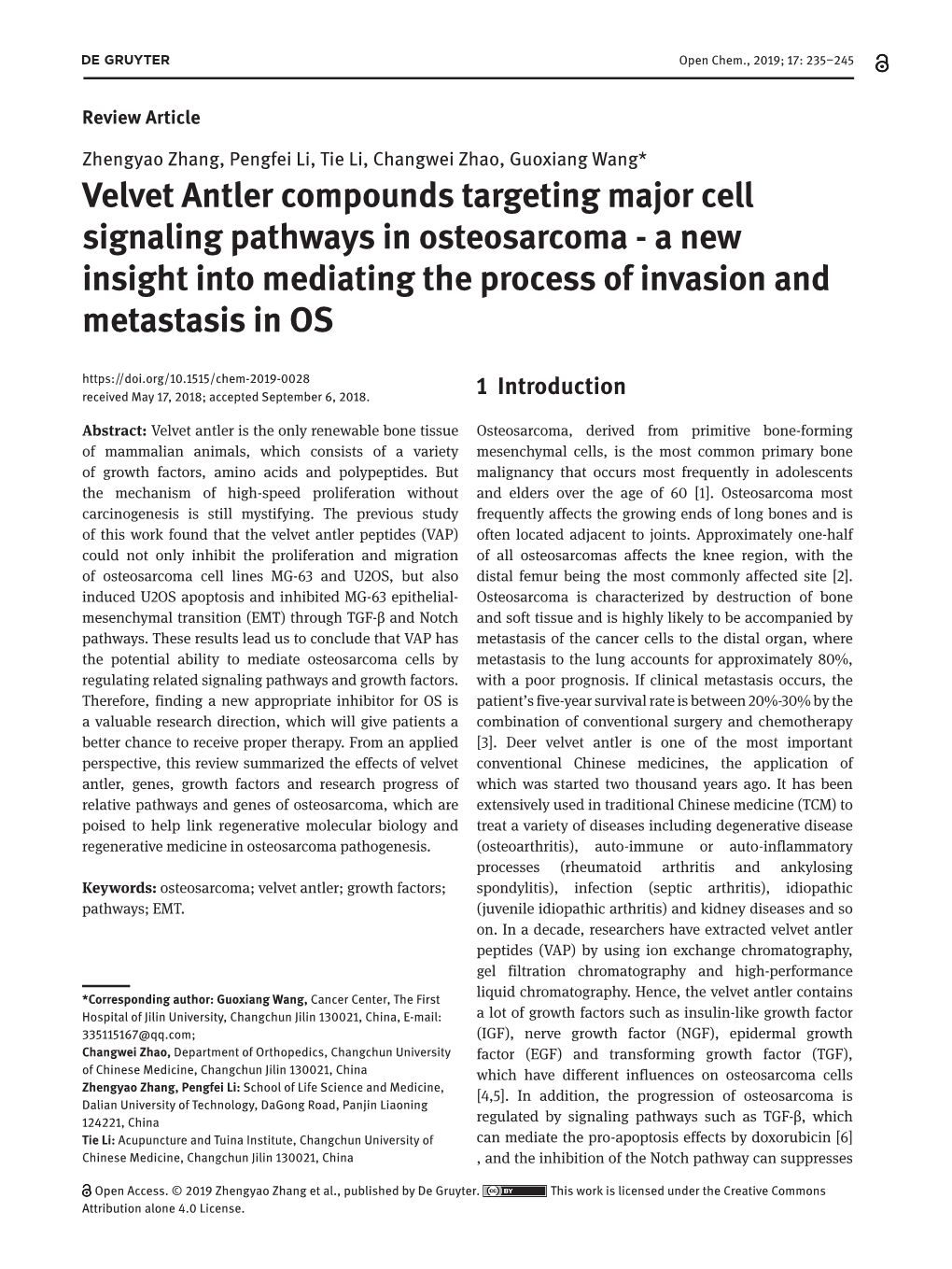 Velvet Antler Compounds Targeting Major Cell Signaling