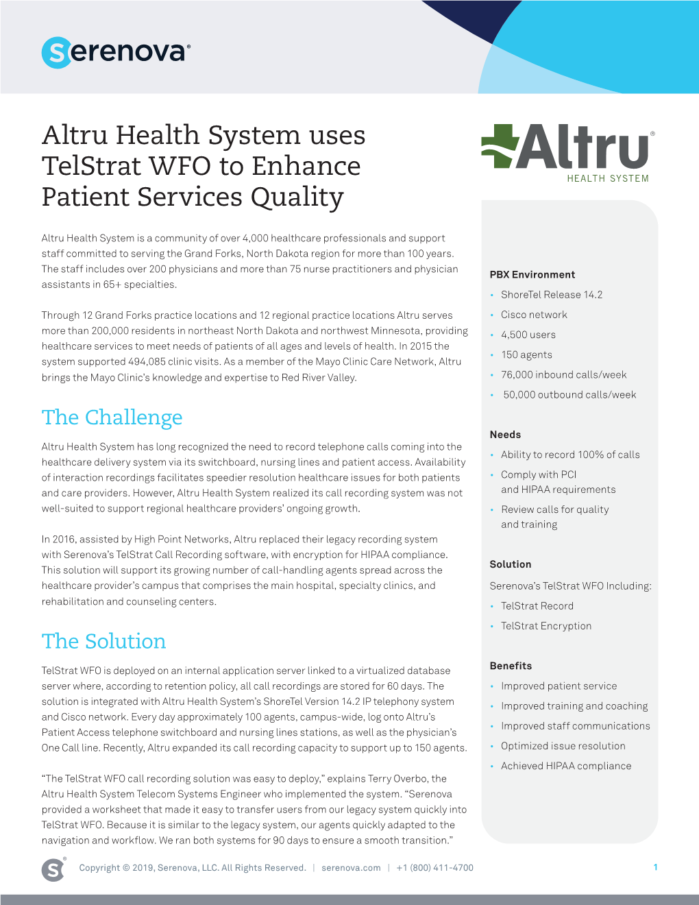 Altru Health System Uses Telstrat WFO to Enhance Patient Services Quality