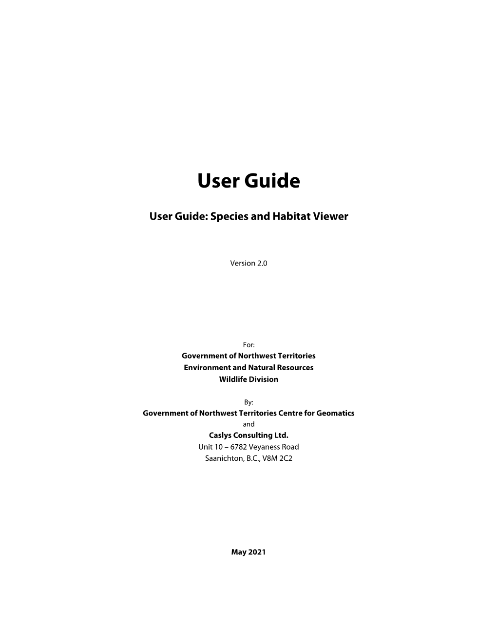 Species and Habitat Viewer User Manual